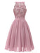 Pink 1950s Floral Lace Swing Dress: timeless style reimagined