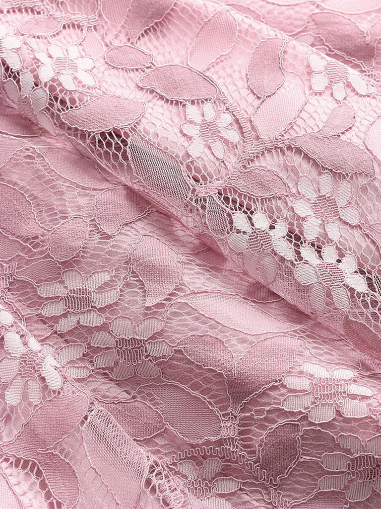 Pink 1950s Floral Lace Swing Dress | Retro Stage Pink 1950s Floral Lace Swing Dress | Retro Stage