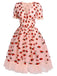 Back view: 1950s Pink 1950s Lace Strawberry Swing 