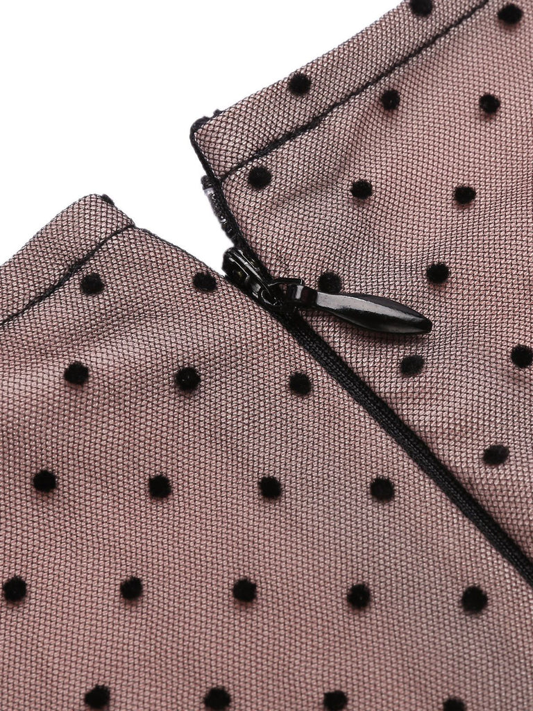 1960s Polka Dot Mesh Pencil | 1960s | vintage dress, retro fashion