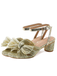Pleated Chiffon Bowknot Chunky Heels Sandals — vintage elegance for the modern woman