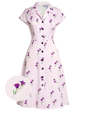 [Pre-Sale] Purple 1940s Petunia Lapel Dress, vintage dress, retro fashion - perfect for women who love vintage and retro fashion