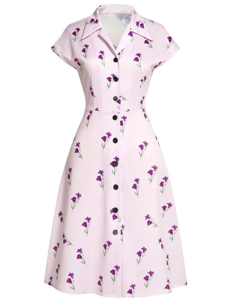 [Pre-Sale] Purple 1940s Petunia Lapel Dress, vintage dress, retro fashion - perfect for women who love vintage and retro fashion