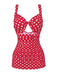 Red 1940s Polka Dot Strap One-Piece Swimsuit: timeless style reimagined