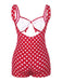 Red 1940s Polka Dot Strap One-Piece Swimsuit: timeless style reimagined