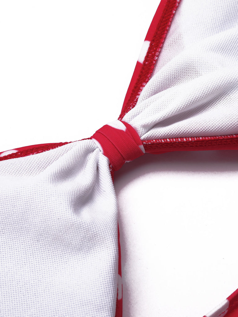 Red 1940s Polka Dot Strap One-Piece Swimsuit — vintage elegance for the modern woman