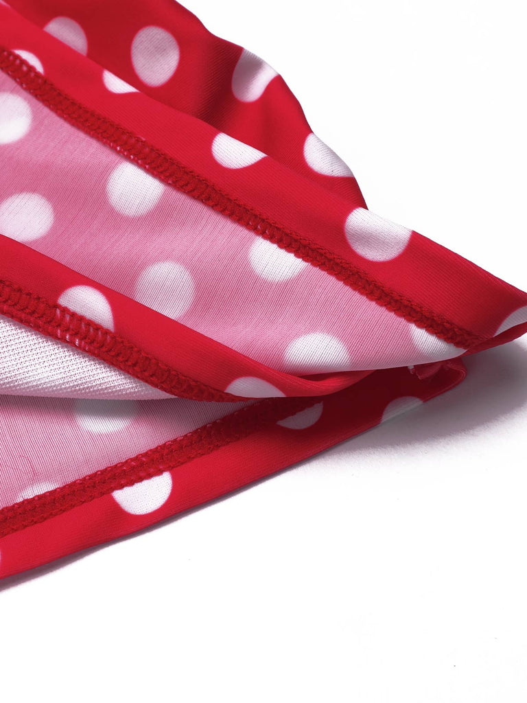 Red 1940s Polka Dot Strap One-Piece Swimsuit: timeless style reimagined