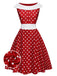 Red 1950s Dots Patchwork Swing Dress: timeless style reimagined