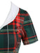 Red 1950s Plaid Bow Swing Dress — vintage elegance for the modern woman