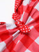 Red 1950s Plaid Halter Bikini Set - vintage fashion, retro style, elegant red