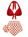 Red 1950s Polka Dots Halter Bikini Set: timeless style reimagined
