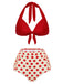 Red 1950s Polka Dots Halter Bikini Set — vintage elegance for the modern woman