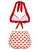 Red 1950s Polka Dots Halter Bikini Set — vintage elegance for the modern woman