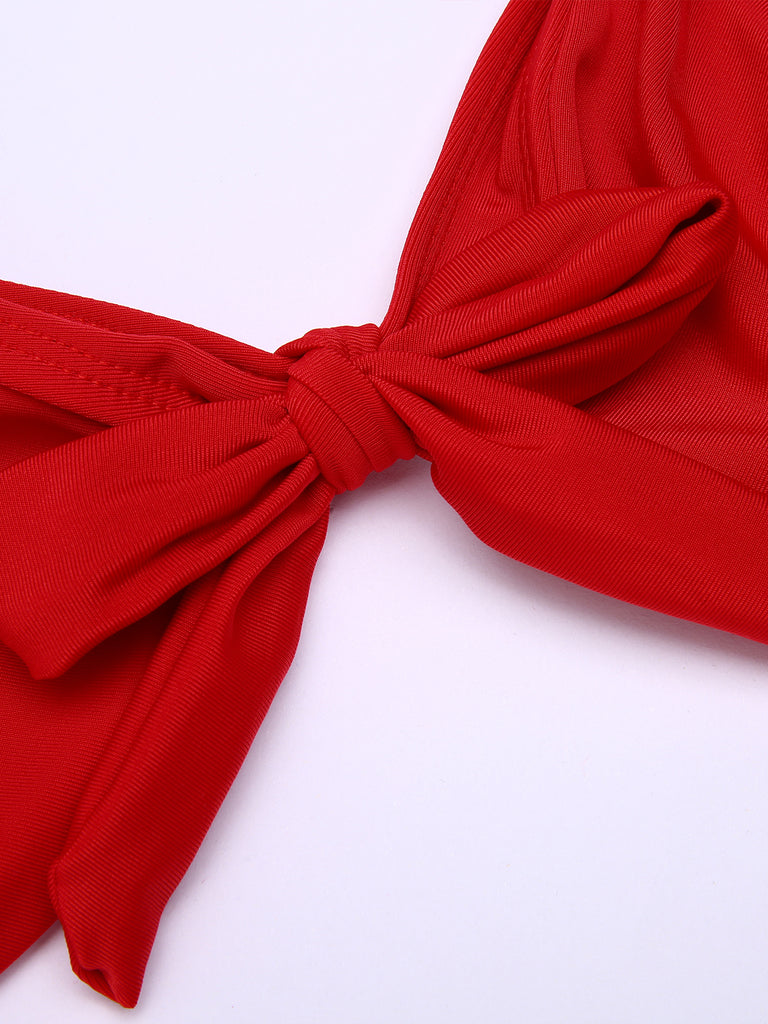 Red 1950s Polka Dots Halter Bikini Set: timeless style reimagined