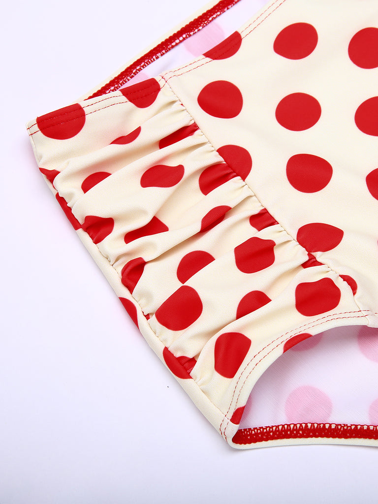 Red 1950s Polka Dots Halter Bikini Set — vintage elegance for the modern woman