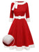 Red 1950s Solid Plush Christmas Dress: timeless style reimagined