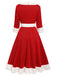 Red 1950s Solid Plush Christmas Dress — vintage elegance for the modern woman