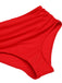 Red 1950s Solid Ruffled V-neck Straps Swimsuit, vintage swimsuit, pin-up swimwear - perfect for women who love vintage and retro fashion