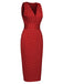 Red 1960s Dots V-Neck Pencil Dress — vintage elegance for the modern woman