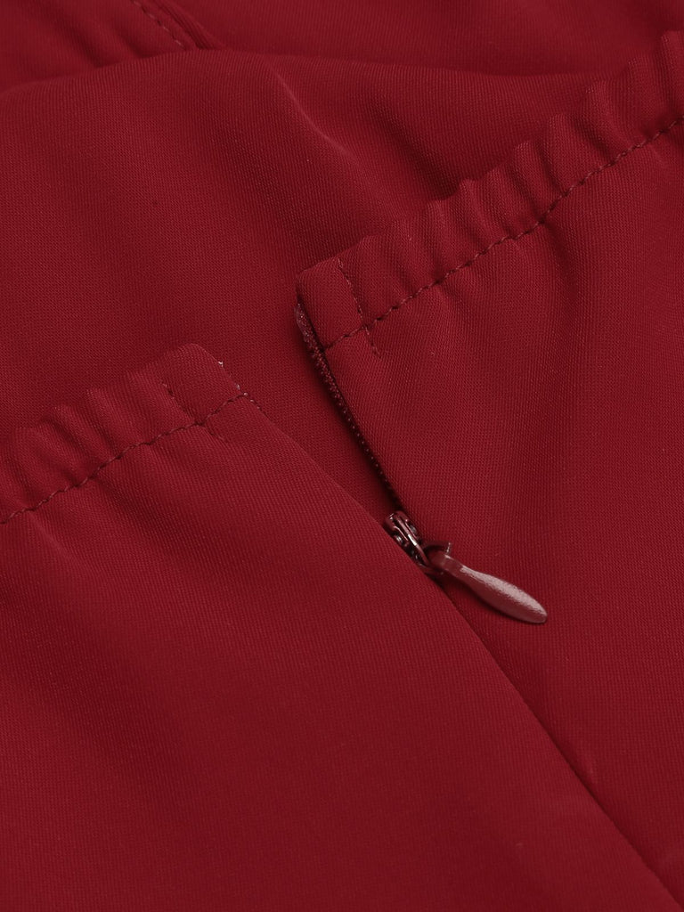 Red 1960s Solid Halter Bodycon Dress — vintage elegance for the modern woman