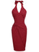 Red 1960s Solid Halter Bodycon Dress: timeless style reimagined