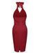 Red 1960s Solid Halter Bodycon Dress: timeless style reimagined