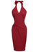 Red 1960s Solid Halter Bodycon Dress: timeless style reimagined