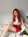 Red Cherry V-Neck Halter Lace-Up Romper: timeless style reimagined