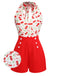 Red Cherry V-Neck Halter Lace-Up Romper: timeless style reimagined