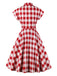 Red White 1950s Pockets Plaid Dress — vintage elegance for the modern woman