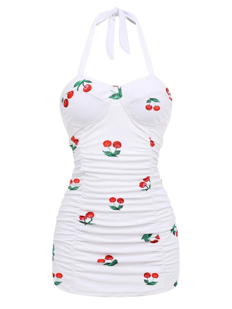 Retro 1950s Cherry Summer One-piece Swimsuit: timeless style reimagined