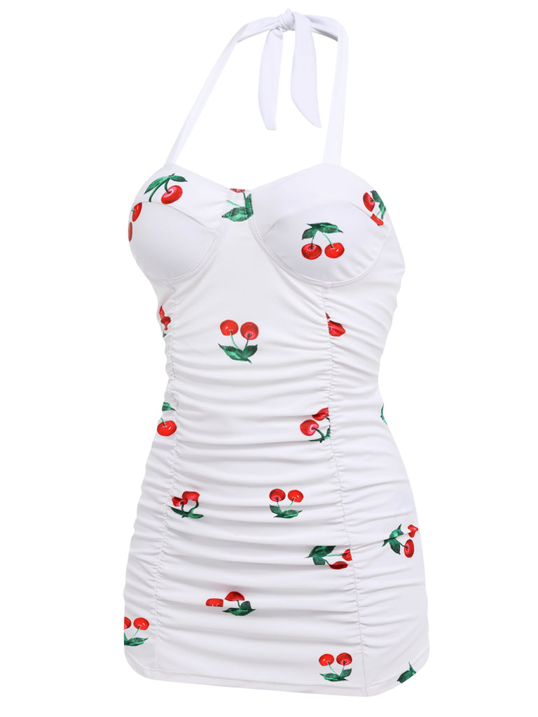 Retro 1950s Cherry Summer One-piece Swimsuit — vintage elegance for the modern woman