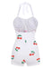 Retro 1950s Cherry Summer One-piece Swimsuit: timeless style reimagined