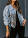 Retro 1980s Leopard Patchwork Denim Jacket — vintage elegance for the modern woman