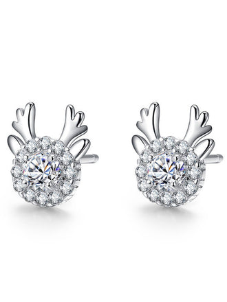 Retro Antlers Zircon Alloy Ear Studs: timeless style reimagined