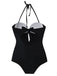 Retro Black Halter Keyhole Swimsuit — vintage elegance for the modern woman