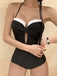 Retro Black Halter Keyhole Swimsuit: timeless style reimagined
