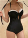 Retro Black Halter Keyhole Swimsuit — vintage elegance for the modern woman