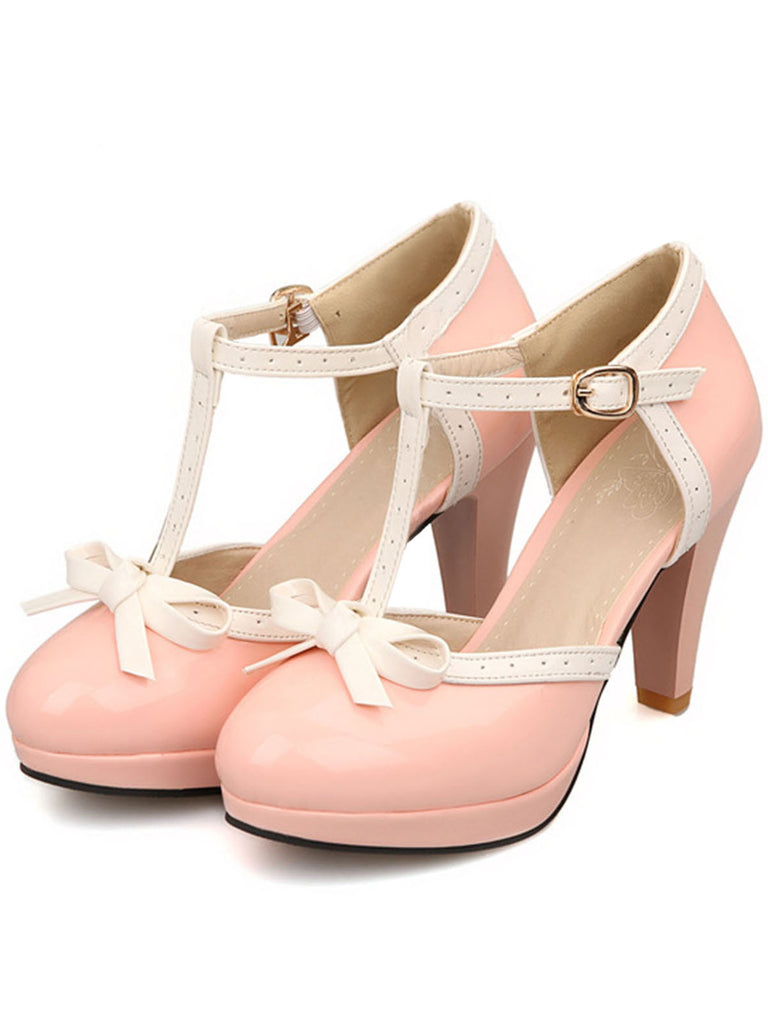 Retro Bow Décor High Heel Shoes: timeless style reimagined