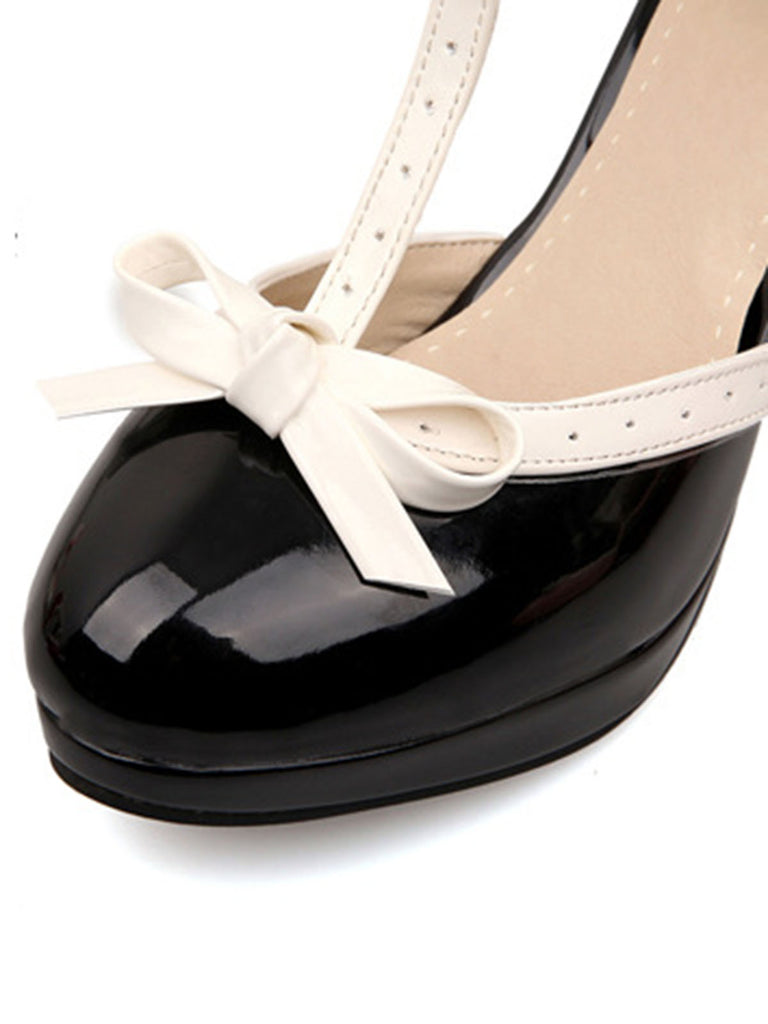 Retro Bow Décor High Heel Shoes, classic vintage style elegant retro fashion - Image 2