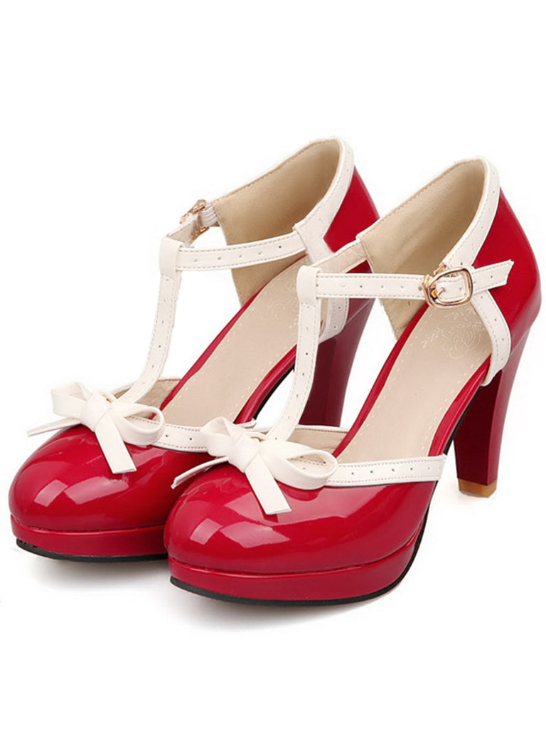 Retro Bow Décor High Heel Shoes, classic vintage style elegant retro fashion - Image 6