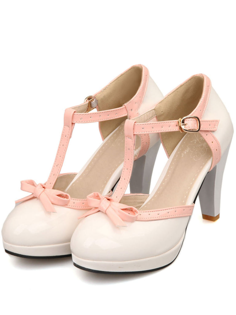 Retro Bow Décor High Heel Shoes, classic vintage style elegant retro fashion - Image 8