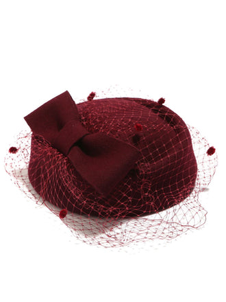 Retro Bow Mesh Wooled Dress Hat: timeless style reimagined