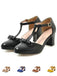 Retro Bow T-strap Chunky Heels Shoes: timeless style reimagined