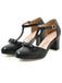 Retro Bow T-strap Chunky Heels Shoes — vintage elegance for the modern woman