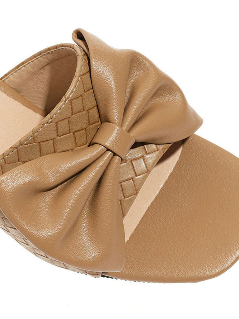 Retro Bowknot Chunky Heels Sandals — vintage elegance for the modern woman