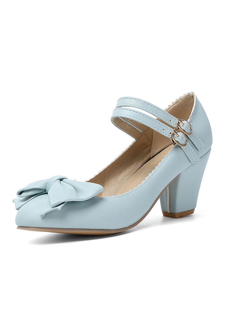 Retro Bowknot Double-Straps Shoes — vintage elegance for the modern woman