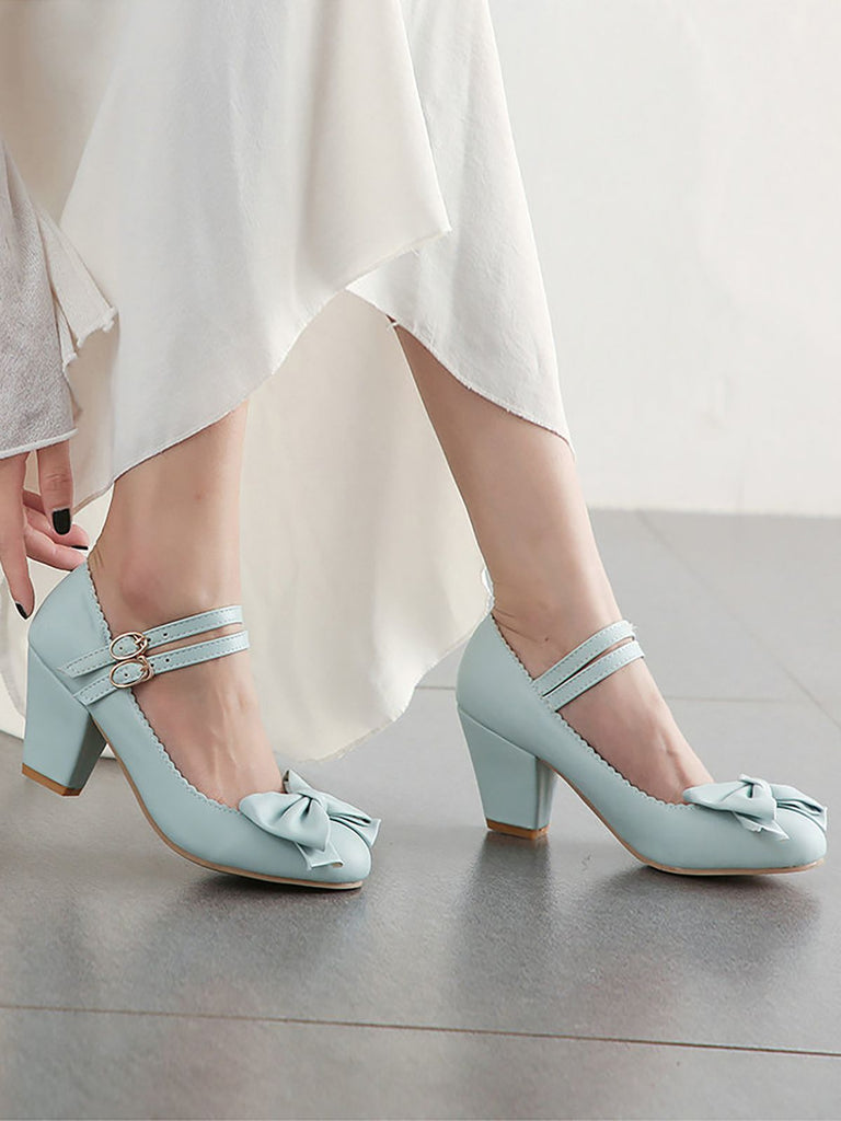 Retro Bowknot Double-Straps Shoes: timeless style reimagined