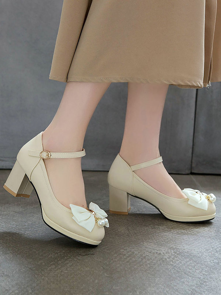 Retro Bowknot Mary Jane Shoes — vintage elegance for the modern woman