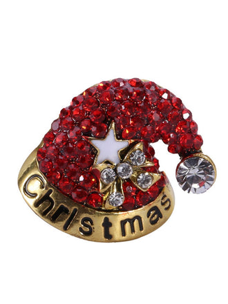 Retro Christmas Hat Rhinestone Brooch: timeless style reimagined